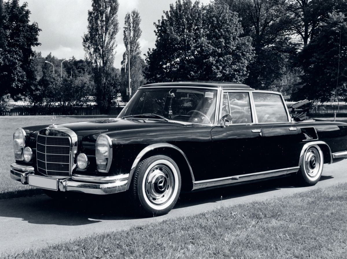 Vintage Mercedes in black and white, Cagnato heritage since 1950